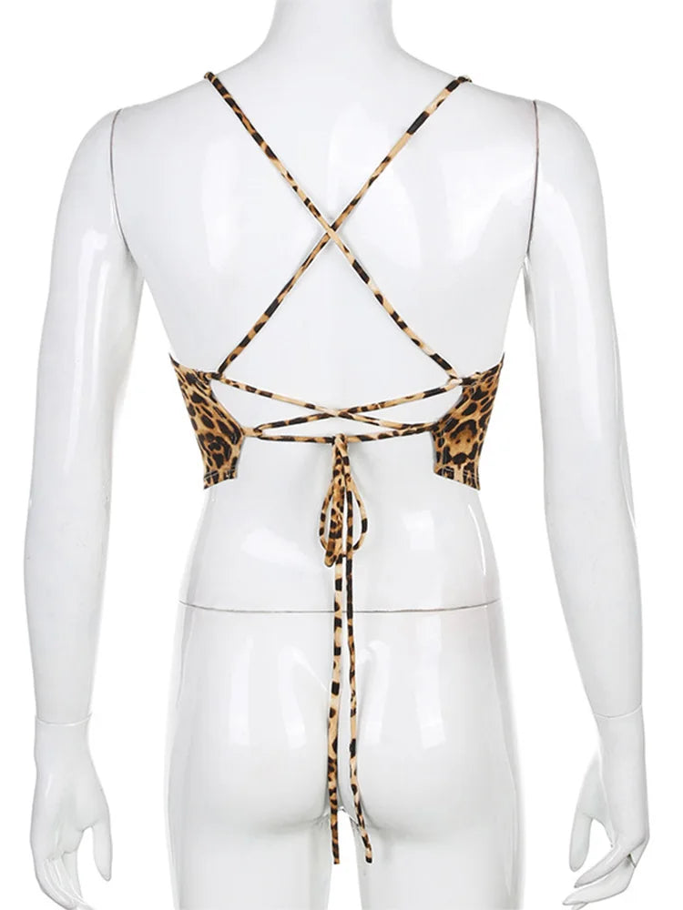 Top con estampado de leopardo
