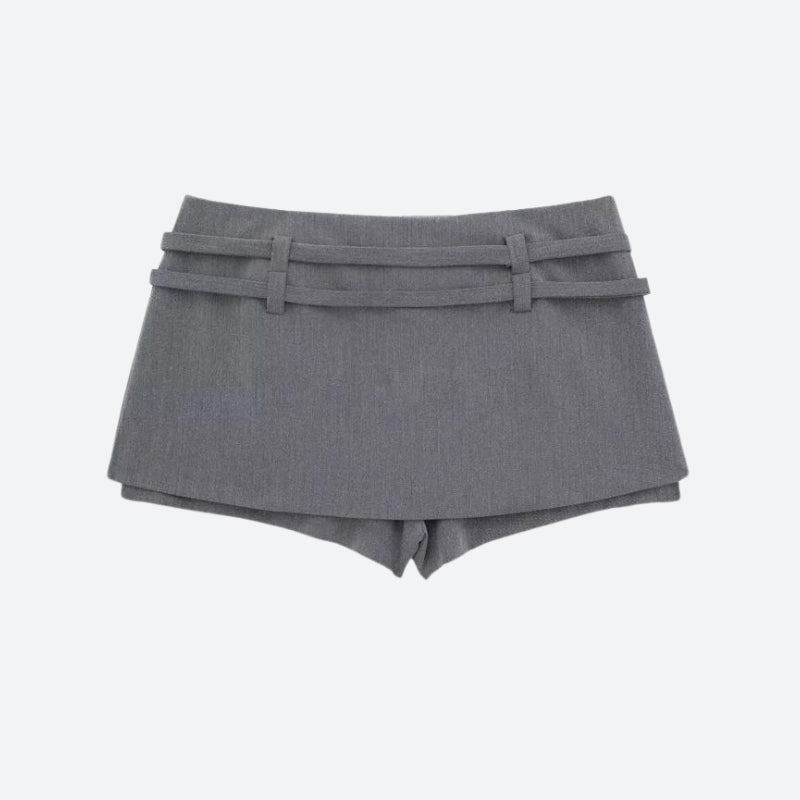 Falda-pantalón corta con doble cinturón de estilo casualcore