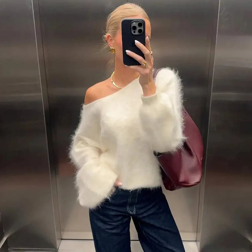 Jersey de felpa holgado para mujer
