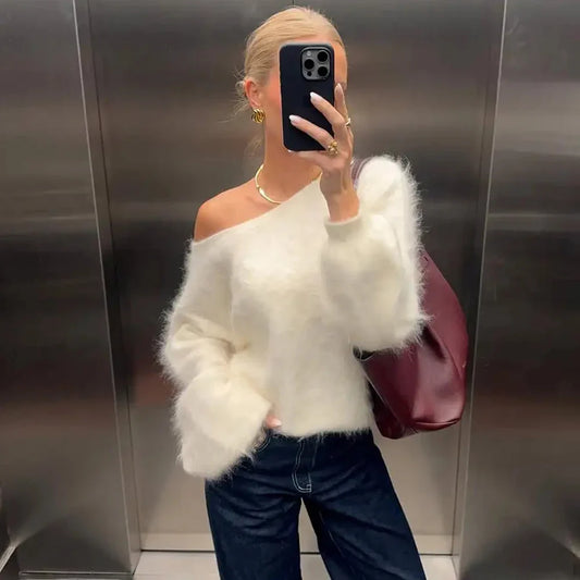 Jersey de felpa holgado para mujer