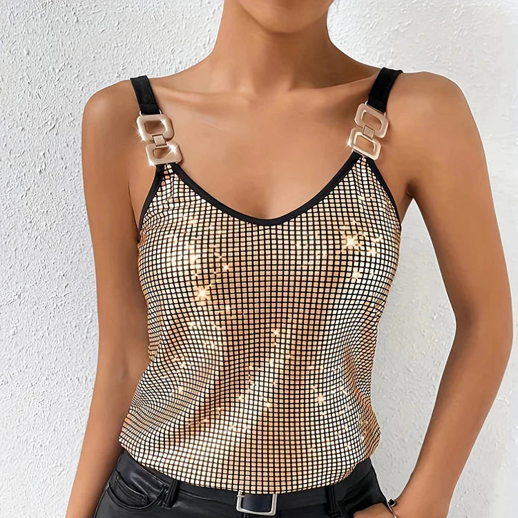 Top con brillos
