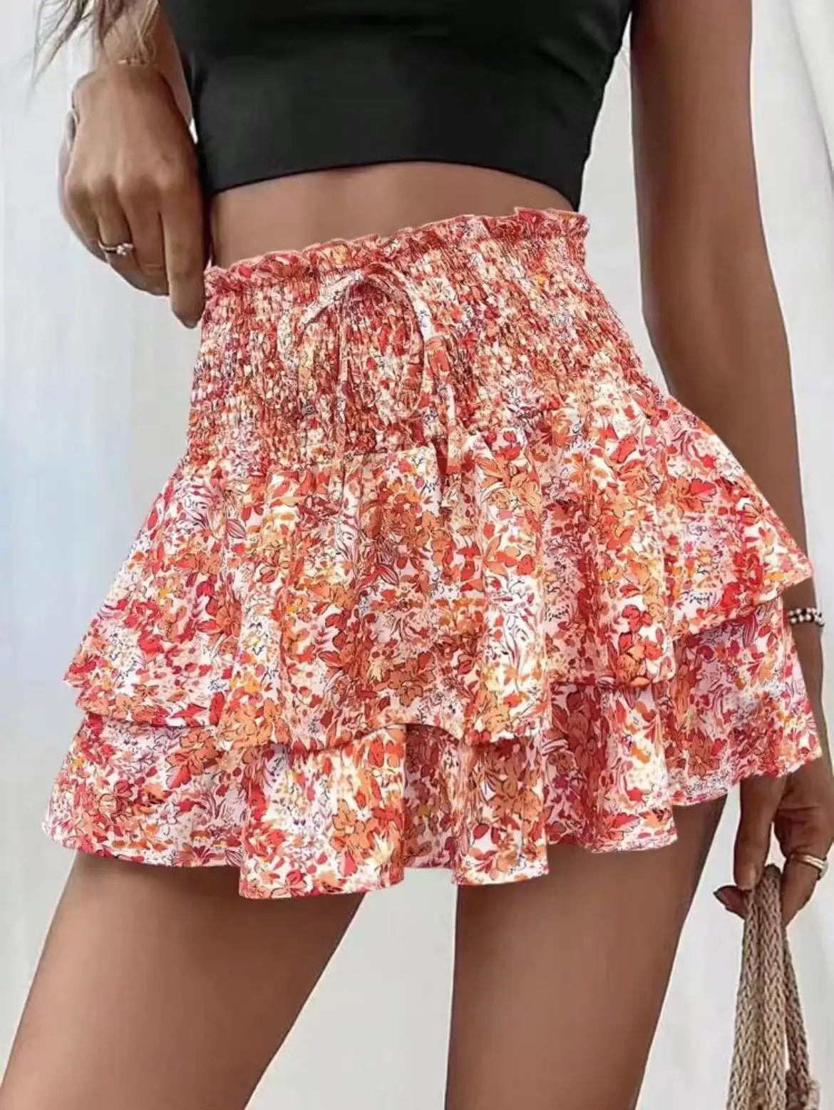 Falda-pantalón floral para mujer