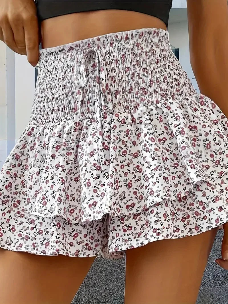 Falda-pantalón floral para mujer