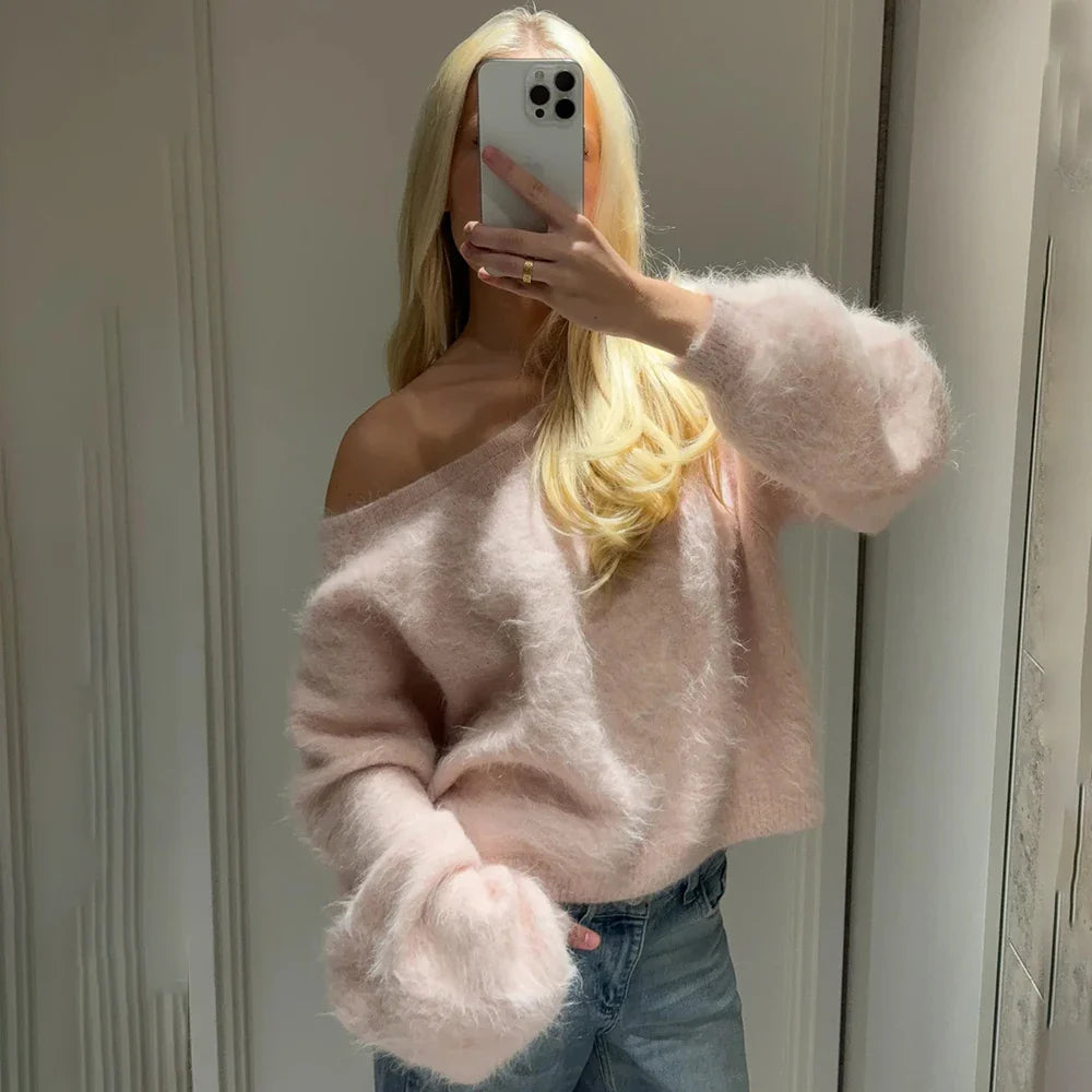 Jersey de felpa holgado para mujer