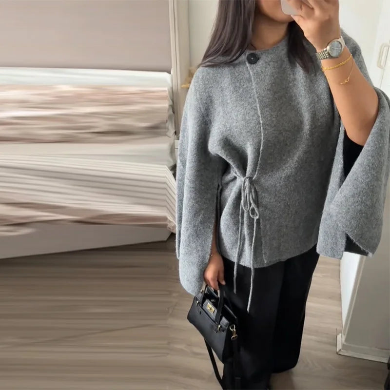 Cárdigan informal liso para mujer