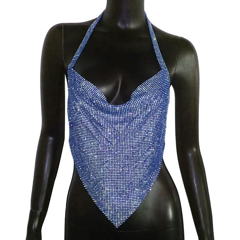 Top corto sin espalda con cuello en V