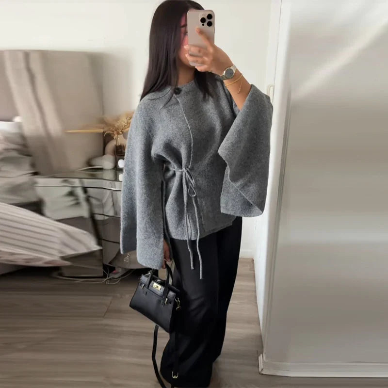 Cárdigan informal liso para mujer