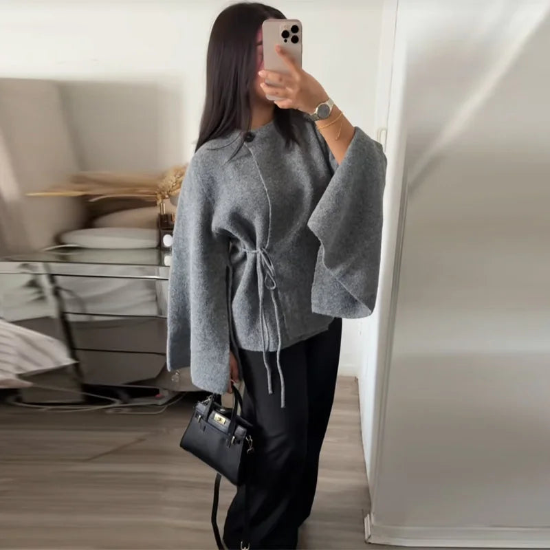 Cárdigan informal liso para mujer