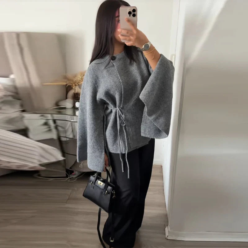 Cárdigan informal liso para mujer