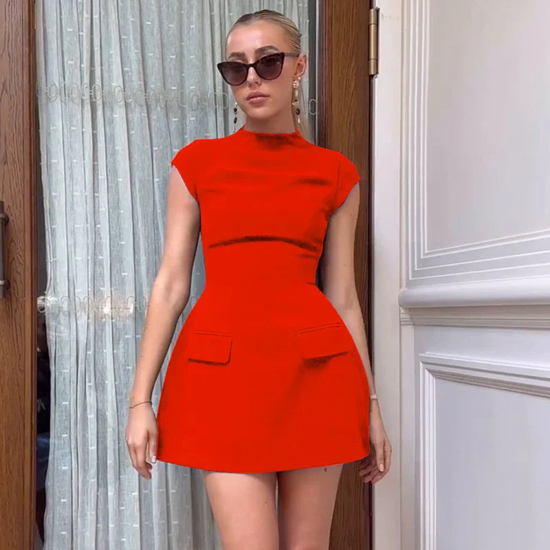 Vestido corto de verano de manga corta