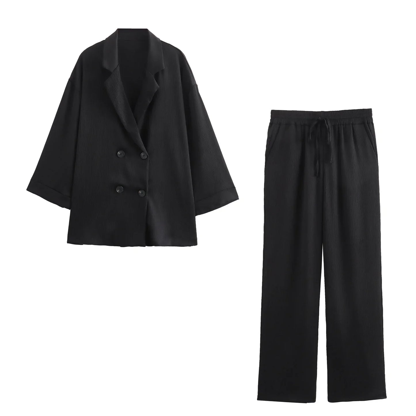 Conjunto de blazer de doble boton para mujer