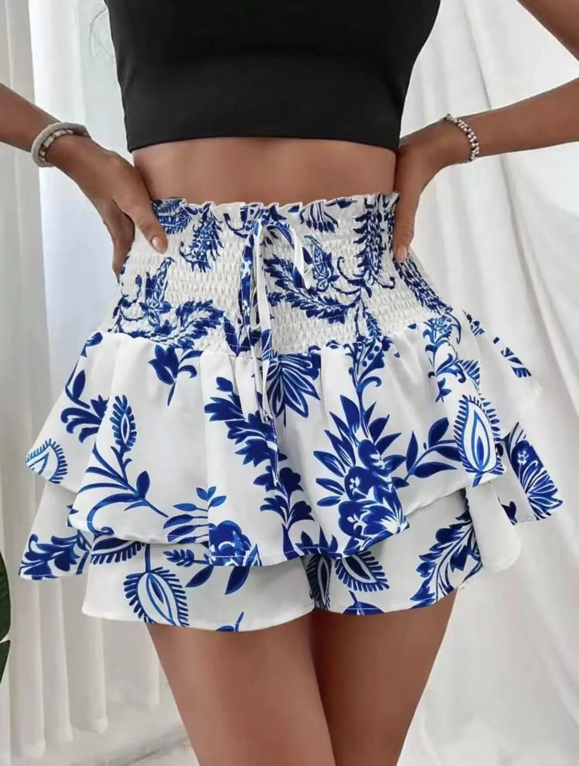 Falda-pantalón floral para mujer