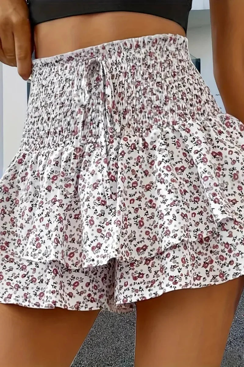 Falda-pantalón floral para mujer