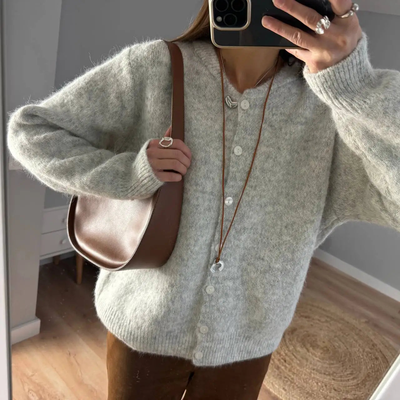 Cárdigan de punto suave para mujer