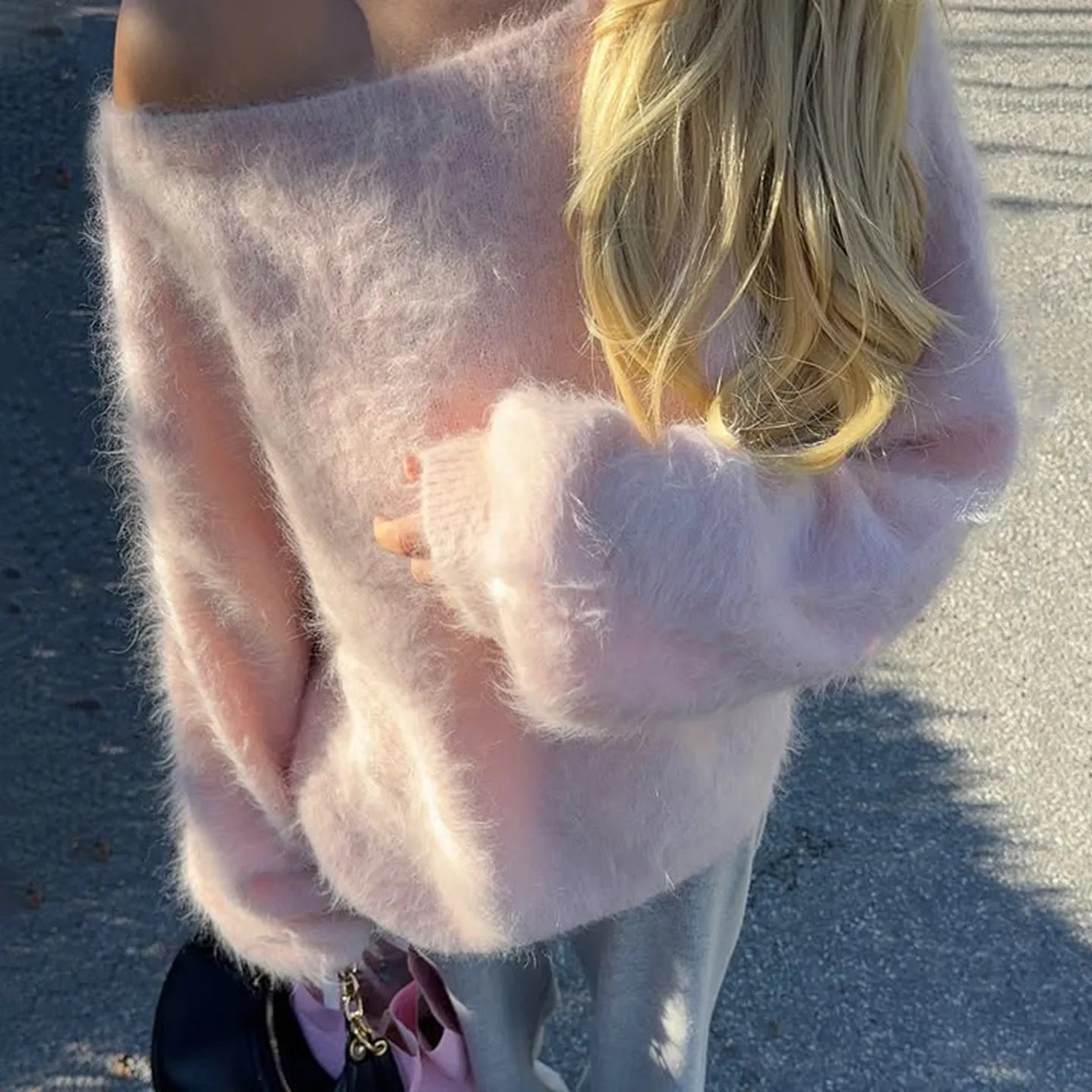 Jersey de felpa holgado para mujer