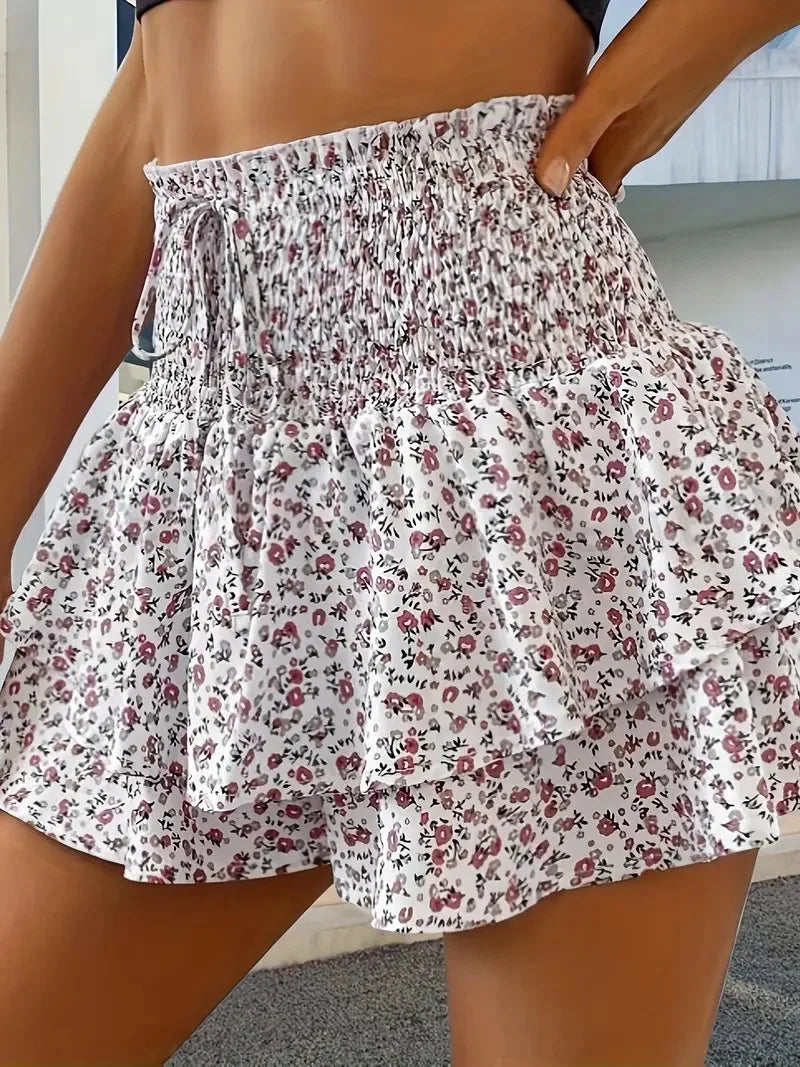 Falda-pantalón floral para mujer