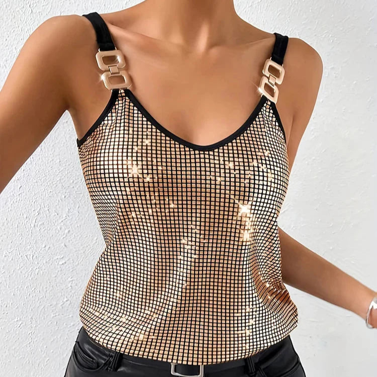 Top con brillos