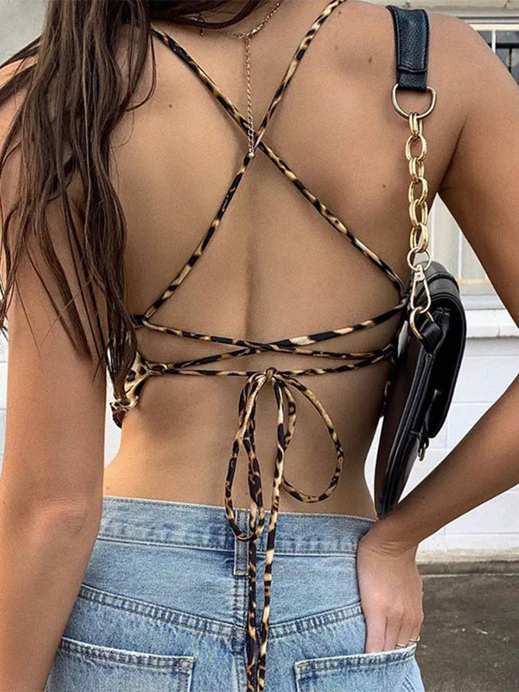 Top con estampado de leopardo