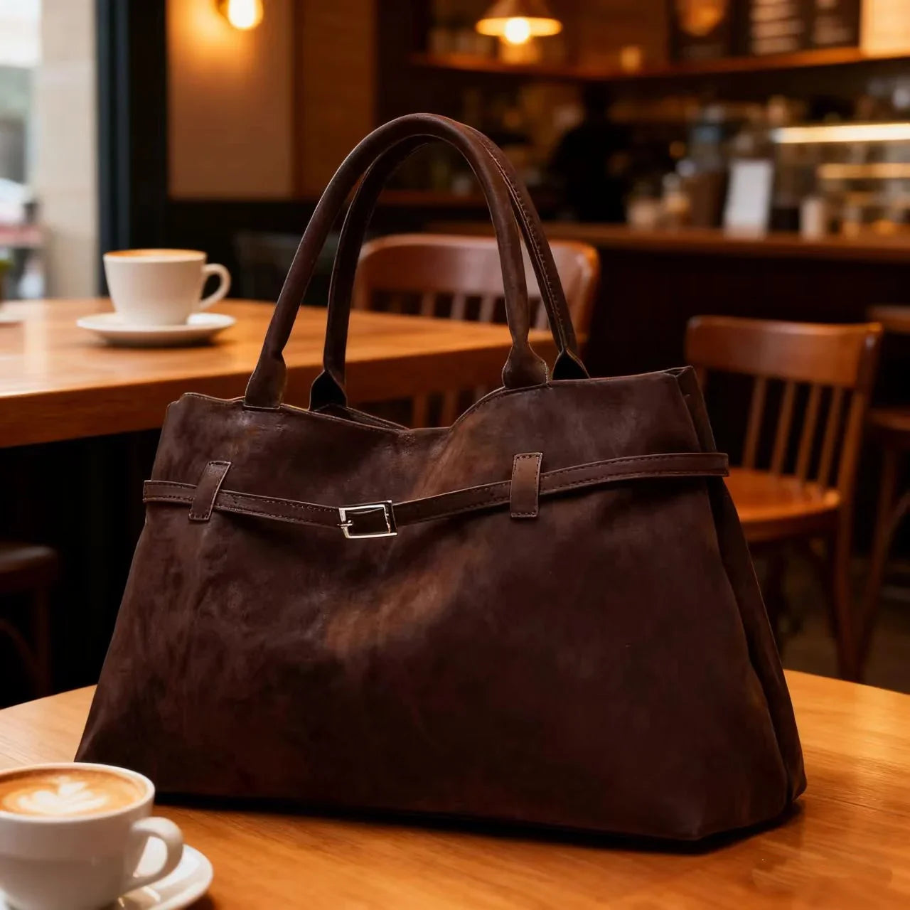 Bolso vintage marrón para mujer