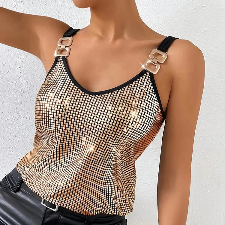Top con brillos