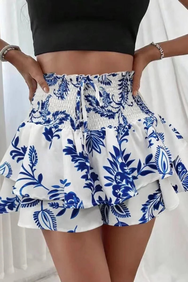 Falda-pantalón floral para mujer
