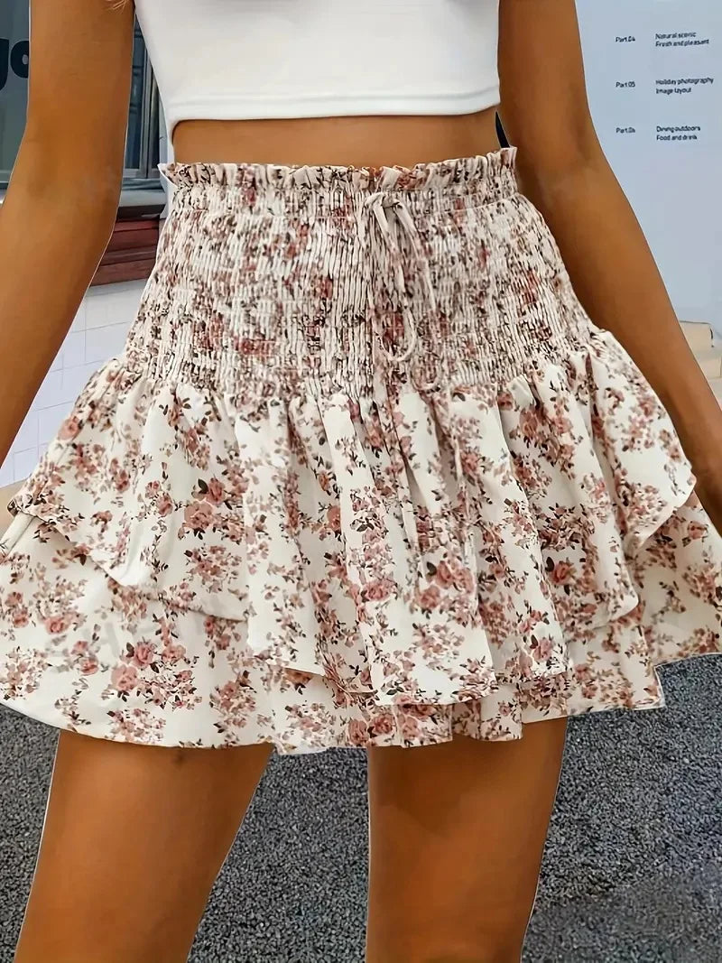 Falda-pantalón floral para mujer