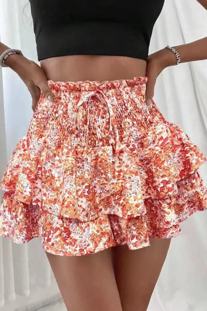 Falda-pantalón floral para mujer