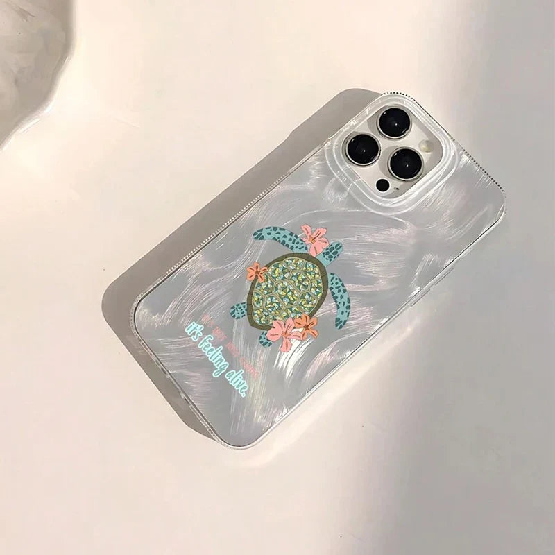 Funda para móvil con diseño de concha marina y acabado nacarado
