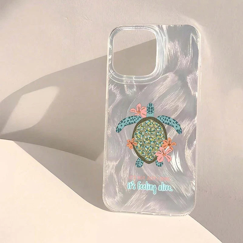 Funda para móvil con diseño de concha marina y acabado nacarado