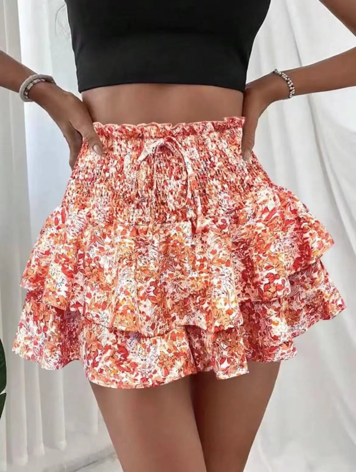 Falda-pantalón floral para mujer