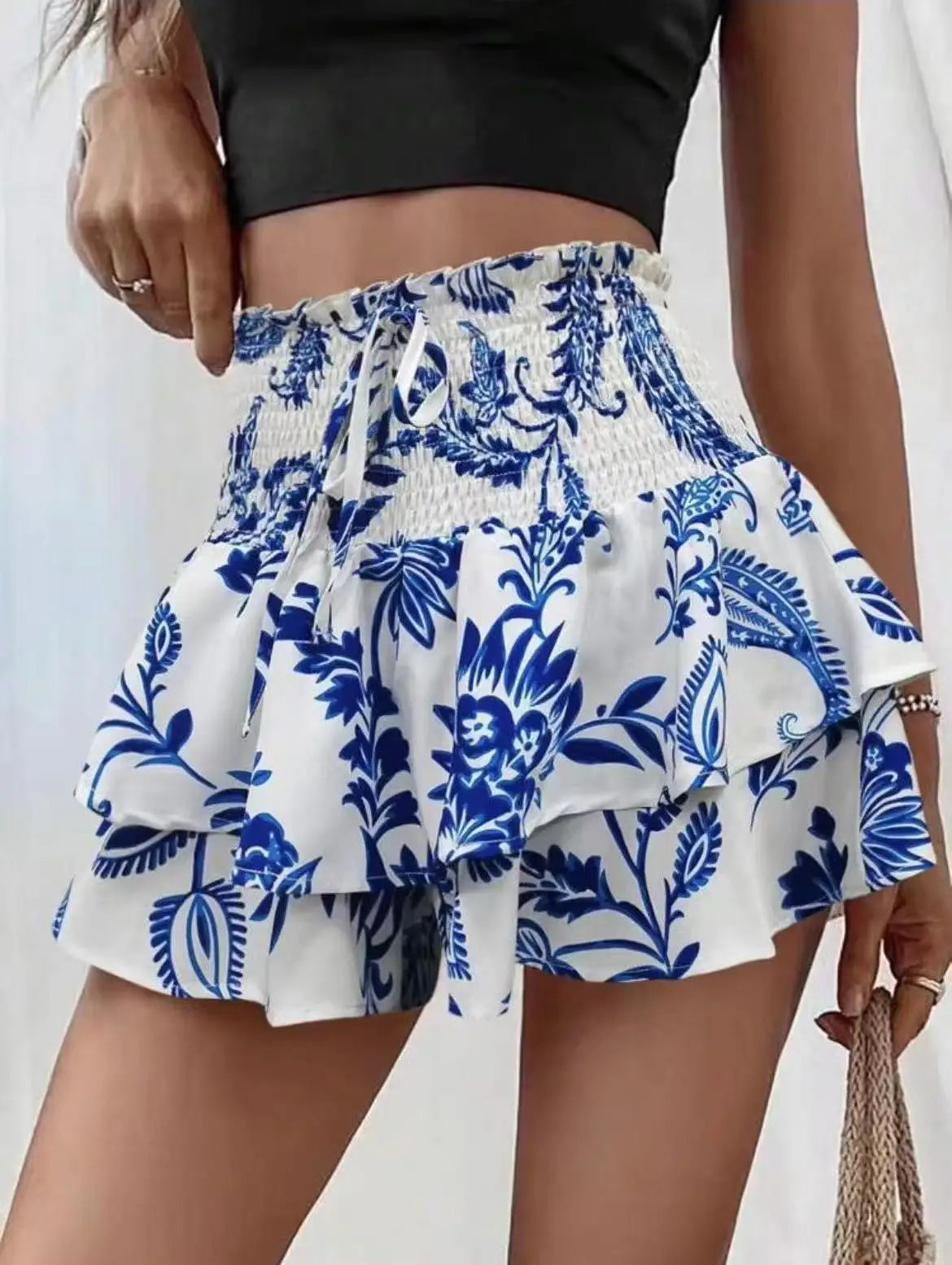 Falda-pantalón floral para mujer