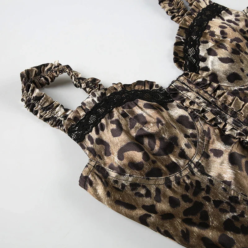 Top corsé de leopardo