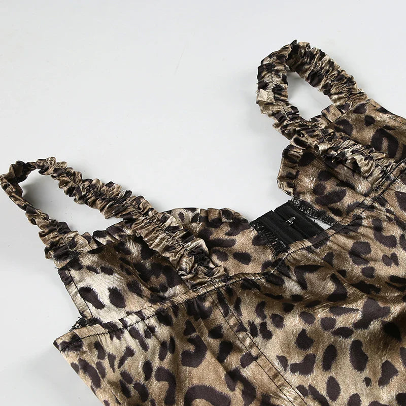 Top corsé de leopardo