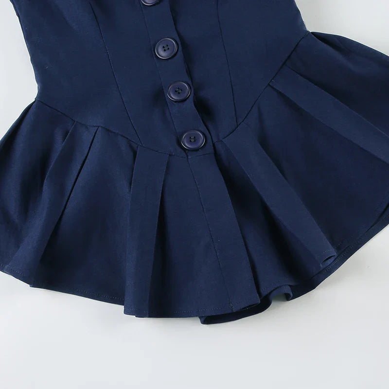 Vestido corto con botones de estilo náutico