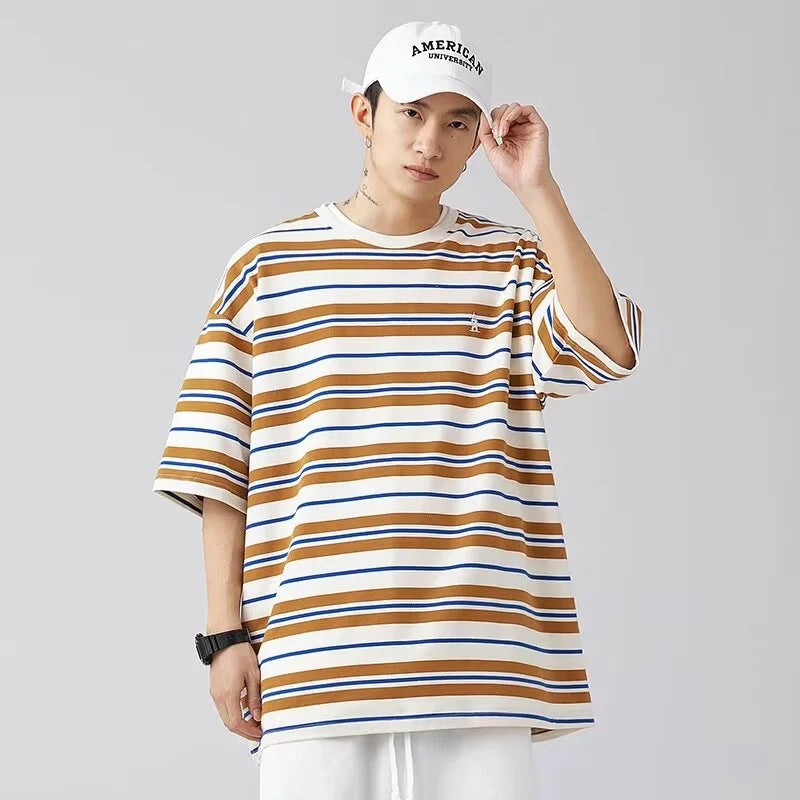 Camiseta oversize de rayas