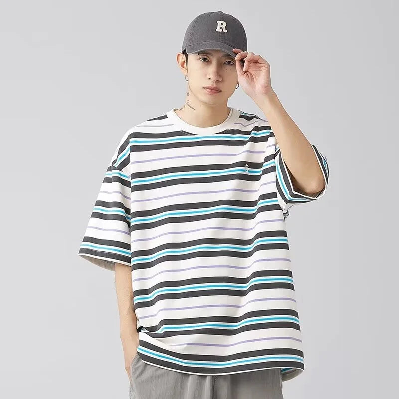 Camiseta oversize de rayas
