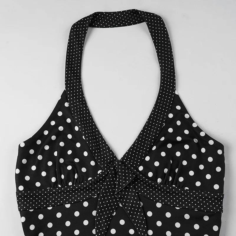 Top halter de lunares