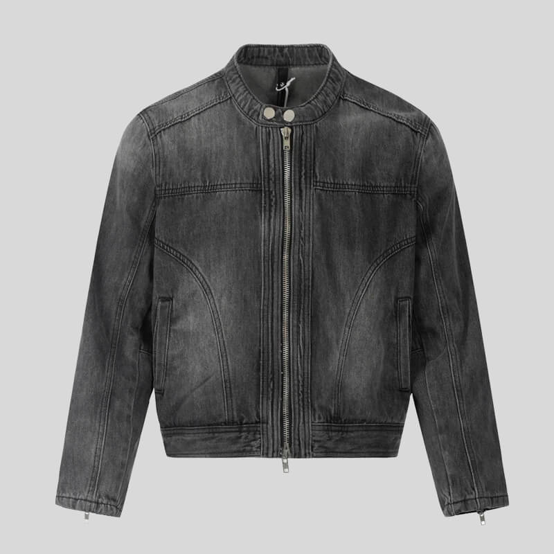 Chaqueta con cremallera lavada