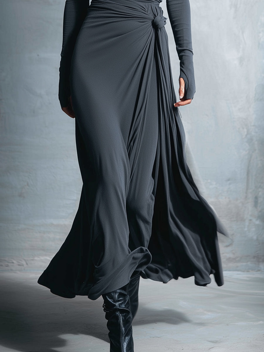 Alba - Vestido largo con lazo lateral