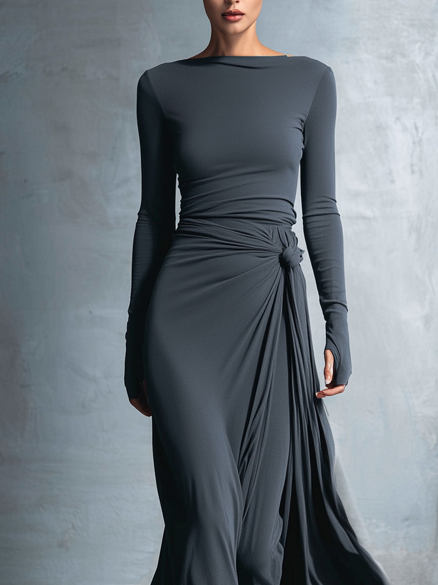 Alba - Vestido largo con lazo lateral