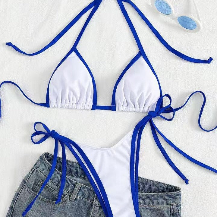 Summer Womens Solid-color Triangle Sexy Bikini