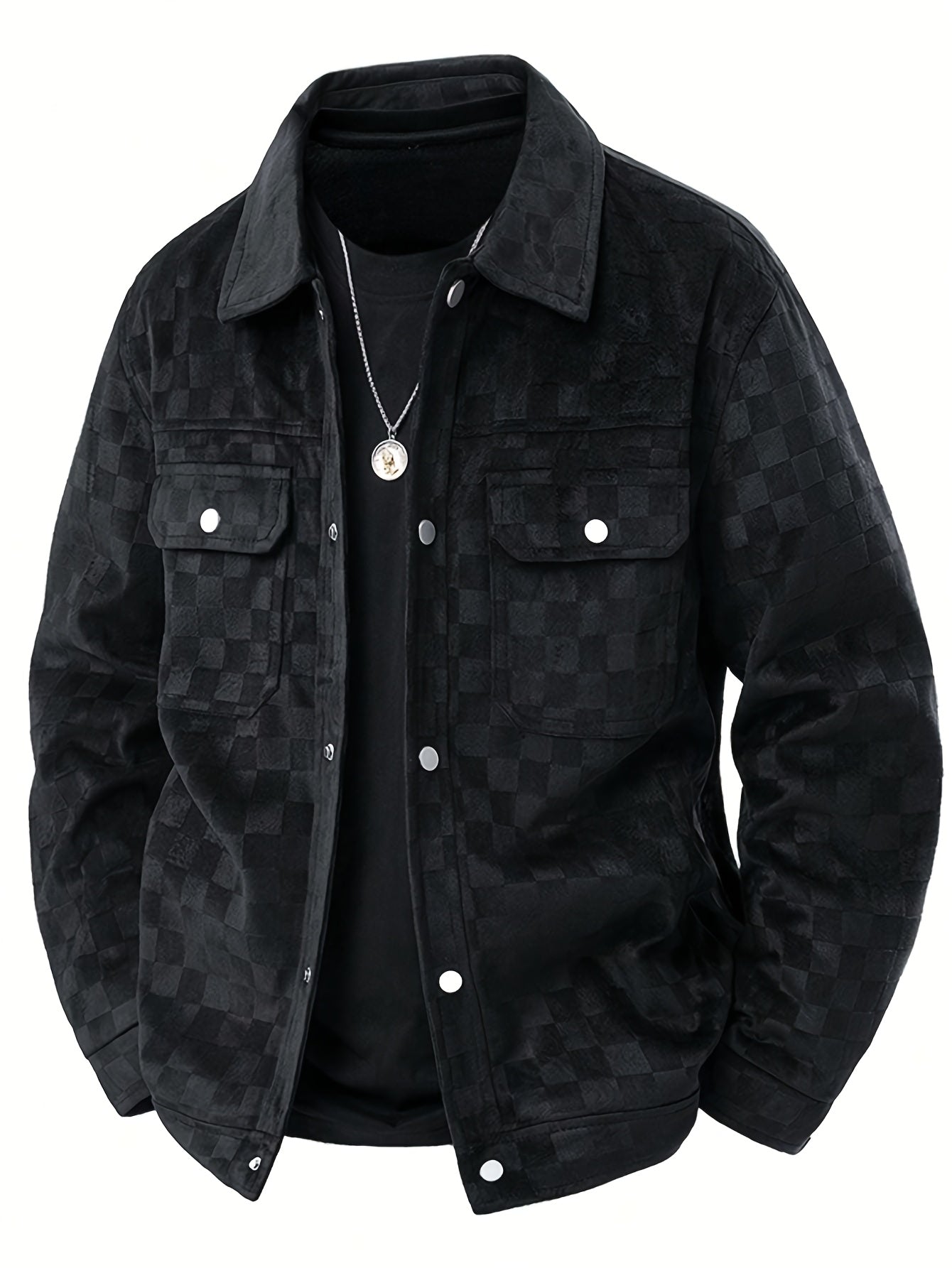 Chaqueta de ante a cuadros