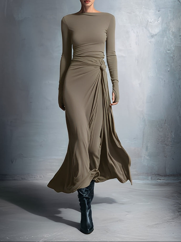 Alba - Vestido largo con lazo lateral
